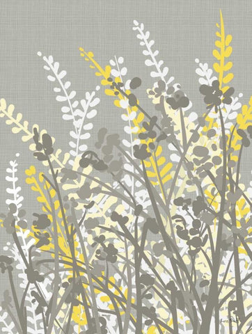 Yellow Meadow I Black Ornate Wood Framed Art Print with Double Matting by Ruff, Kris