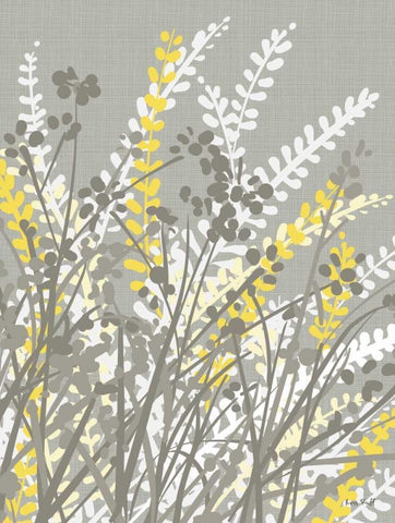 Yellow Meadow II White Modern Wood Framed Art Print with Double Matting by Ruff, Kris