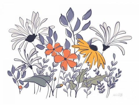 Primavera Garden I Black Ornate Wood Framed Art Print with Double Matting by Ruff, Kris