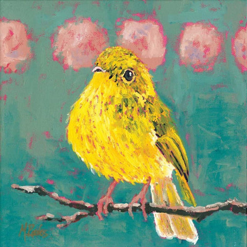 Citrine Fly Catcher White Modern Wood Framed Art Print with Double Matting by Reeves, Molly