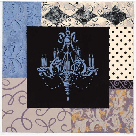 Chandelier I Black Modern Wood Framed Art Print with Double Matting by Smith, Pamela