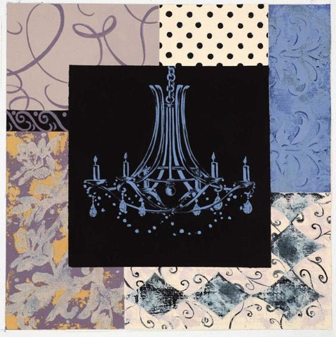 Chandelier IV White Modern Wood Framed Art Print with Double Matting by Smith, Pamela