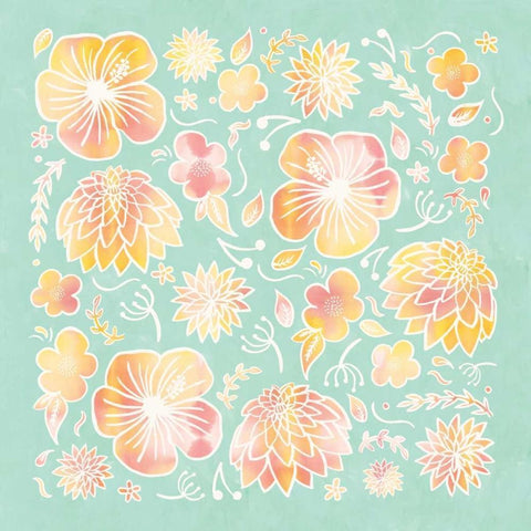 Pikes Flowers II White Modern Wood Framed Art Print with Double Matting by Sta Teresa, Ashley