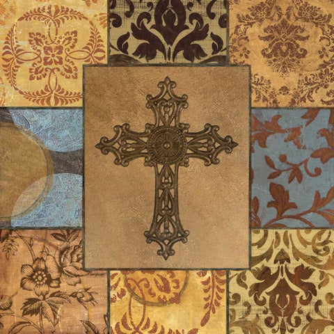 Patchwork Cross II White Modern Wood Framed Art Print by Williams, Todd