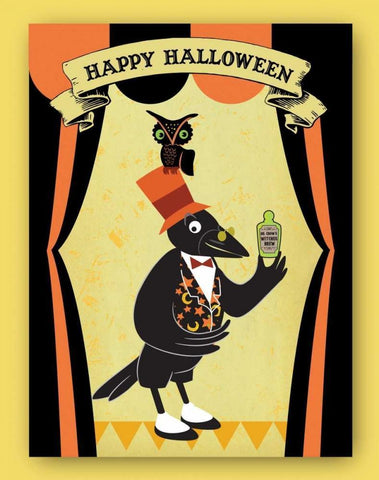 Dr. Crow I White Modern Wood Framed Art Print with Double Matting by Woo, Teresa