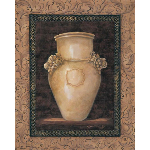 Ancient Pottery II White Modern Wood Framed Art Print by Wacaster, Linda