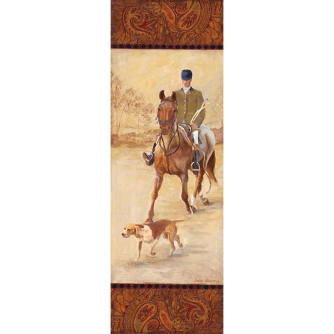 On the Hunt II Gold Ornate Wood Framed Art Print with Double Matting by Wacaster, Linda