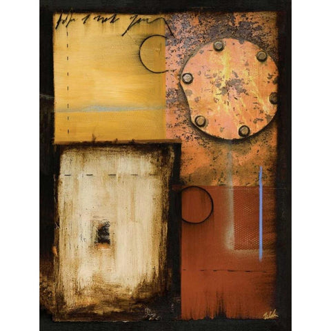 Invention II Black Modern Wood Framed Art Print with Double Matting by Zelda