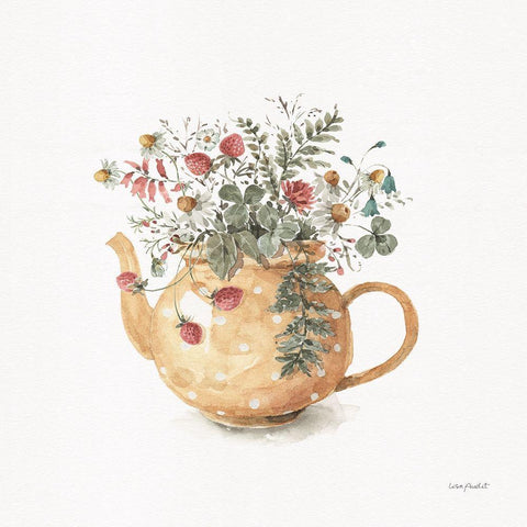 Garden Tea 02 Black Ornate Wood Framed Art Print with Double Matting by Audit, Lisa