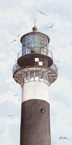 Cape Canaveral Lighthouse - Fl. White Modern Wood Framed Art Print with Double Matting by Rizzo, Gene