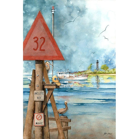 Tarpon Springs, Fl. White Modern Wood Framed Art Print by Rizzo, Gene