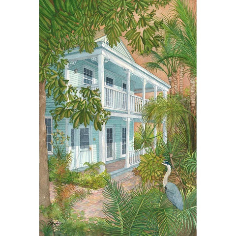 Cracker Cottage Gold Ornate Wood Framed Art Print with Double Matting by Rizzo, Gene