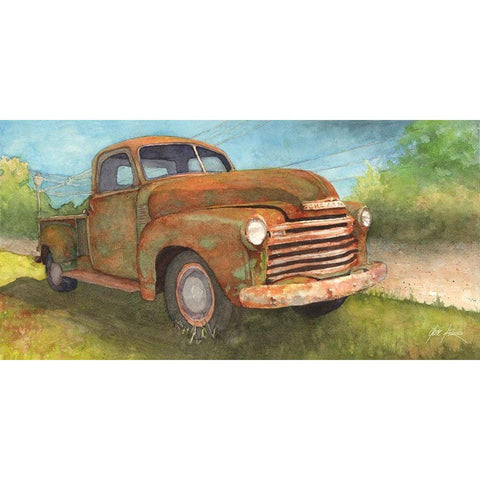 Crusty Chevy Black Modern Wood Framed Art Print with Double Matting by Rizzo, Gene