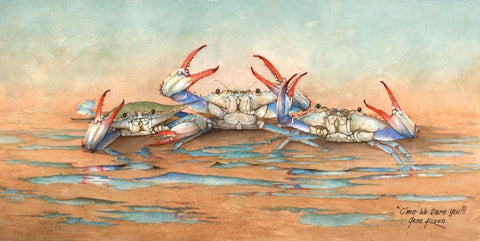 C mon - We Dare You Black Ornate Wood Framed Art Print with Double Matting by Rizzo, Gene