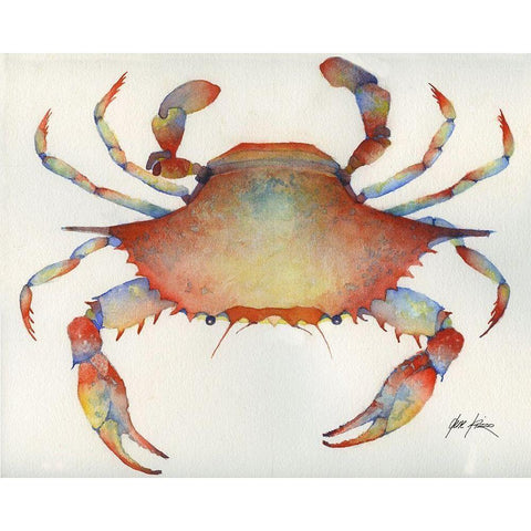Red Crab Black Modern Wood Framed Art Print by Rizzo, Gene