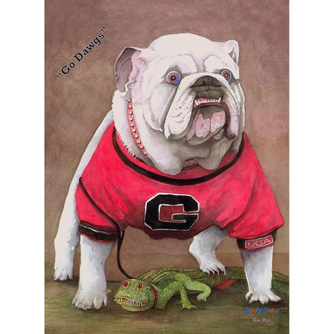 Goofy Gator Black Modern Wood Framed Art Print with Double Matting by Rizzo, Gene