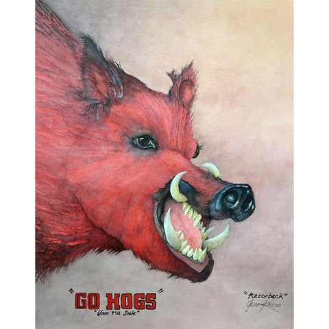 Razorback Black Modern Wood Framed Art Print by Rizzo, Gene