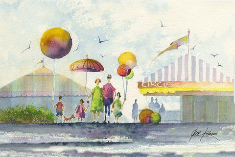 Fun People Black Ornate Wood Framed Art Print with Double Matting by Rizzo, Gene