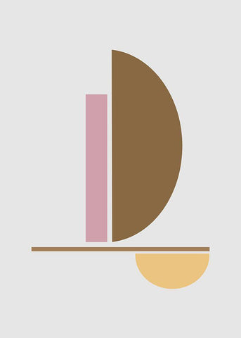 Balance No.3 White Modern Wood Framed Art Print with Double Matting by Ratcliffe, Tiffany