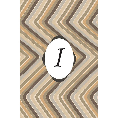 Initials Pattern I Black Modern Wood Framed Art Print with Double Matting by Art Licensing Studio