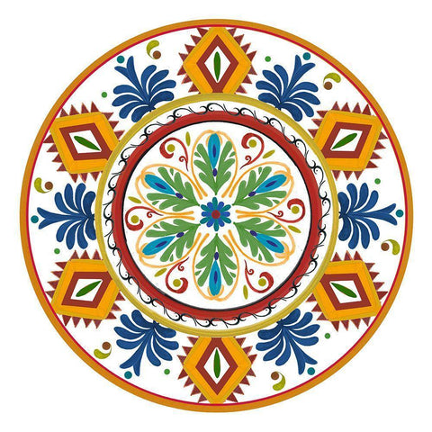 Talavera de Moda II Black Modern Wood Framed Art Print with Double Matting by Art Licensing Studio