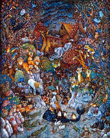 The Last Unicorn White Modern Wood Framed Art Print with Double Matting by Bell, Bill