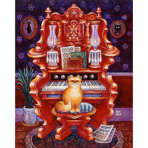 Malcolm W/ Organ Black Modern Wood Framed Art Print with Double Matting by Bell, Bill