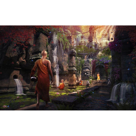 Hidden Sanctuary Black Modern Wood Framed Art Print with Double Matting by Gray, Cameron