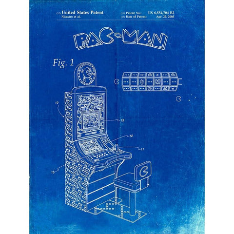 PP282-Faded Blueprint Fender Pedal Steel Guitar Patent Poster White Modern Wood Framed Art Print by Borders, Cole