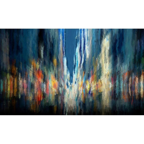 Downtown7 White Modern Wood Framed Art Print by Manlove, David