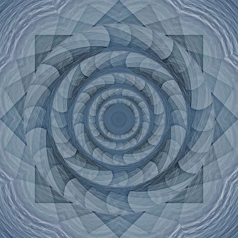 Teal Diamond Rotor Black Ornate Wood Framed Art Print with Double Matting by Manlove, David