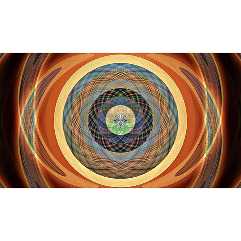 Round Table Sun Whirl X Black Modern Wood Framed Art Print with Double Matting by Manlove, David