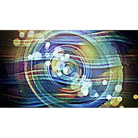 Aurora Oil Nebula 3 Gold Ornate Wood Framed Art Print with Double Matting by Manlove, David