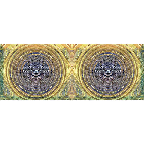Binary Radial Gold Ornate Wood Framed Art Print with Double Matting by Manlove, David