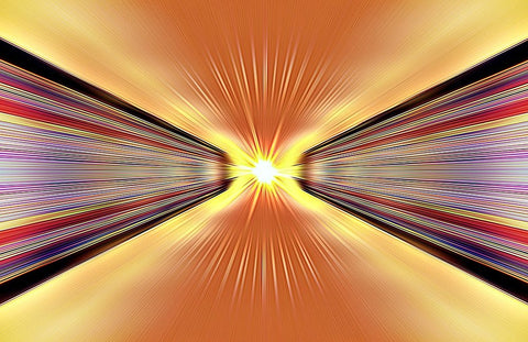 Light Speed cbs White Modern Wood Framed Art Print with Double Matting by Manlove, David