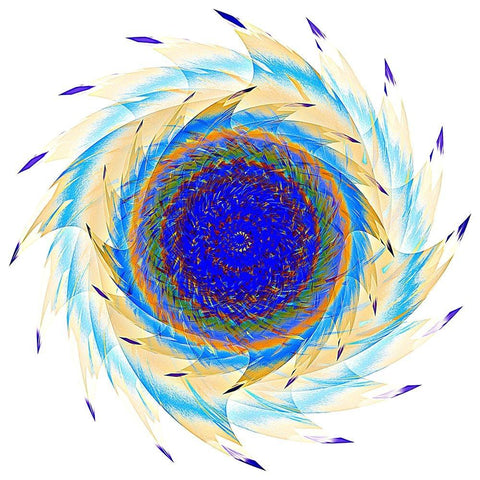 Sun Feathers Gold Ornate Wood Framed Art Print with Double Matting by Manlove, David