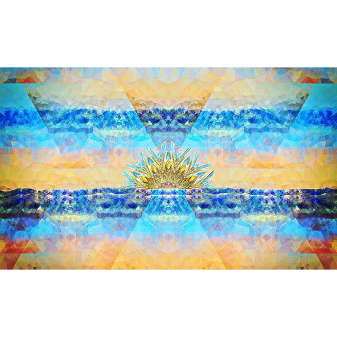 Mirage Sunrise Black Modern Wood Framed Art Print by Manlove, David