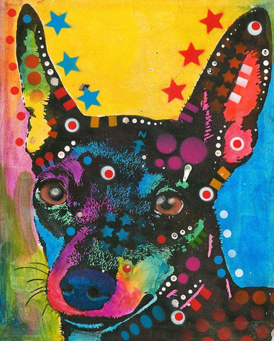 Portrait of a Pup Black Ornate Wood Framed Art Print with Double Matting by Dean Russo Collection