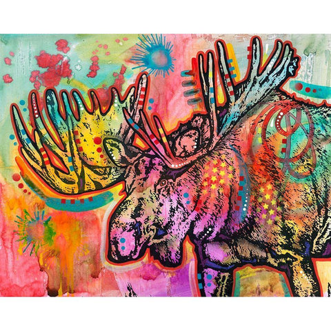 Bull Moose  Black Modern Wood Framed Art Print with Double Matting by Dean Russo Collection