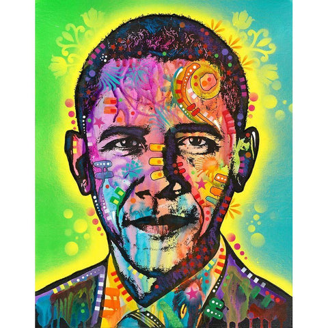 Obama Black Modern Wood Framed Art Print by Dean Russo Collection