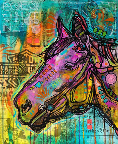Horsepower White Modern Wood Framed Art Print with Double Matting by Dean Russo Collection