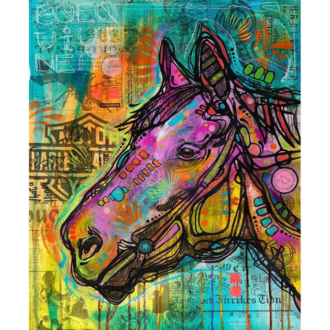 Horsepower Black Modern Wood Framed Art Print with Double Matting by Dean Russo Collection