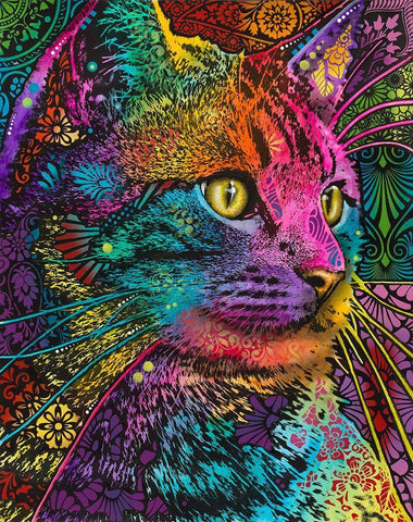 Felis Black Ornate Wood Framed Art Print with Double Matting by Dean Russo Collection