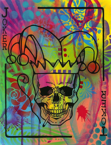 Jokers Wild White Modern Wood Framed Art Print with Double Matting by Dean Russo Collection