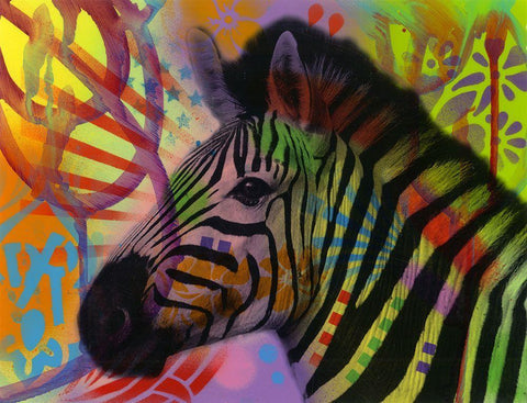 Zebra White Modern Wood Framed Art Print with Double Matting by Dean Russo Collection