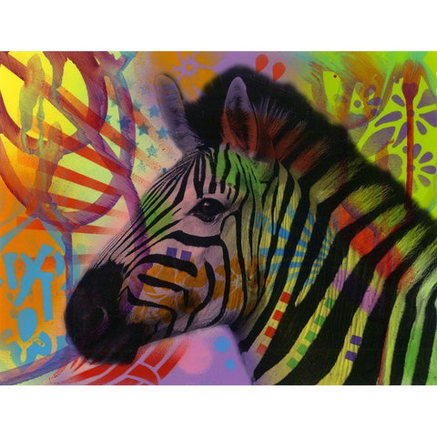 Zebra Black Modern Wood Framed Art Print by Dean Russo Collection