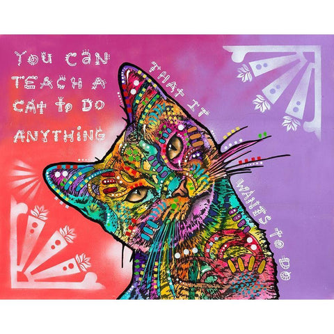 You can teach a cat Gold Ornate Wood Framed Art Print with Double Matting by Dean Russo Collection