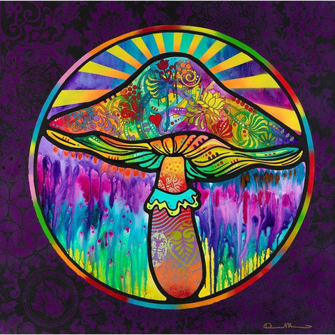 Mushroom Black Modern Wood Framed Art Print with Double Matting by Dean Russo Collection
