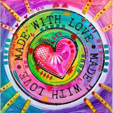 Made with Love Gold Ornate Wood Framed Art Print with Double Matting by Dean Russo Collection