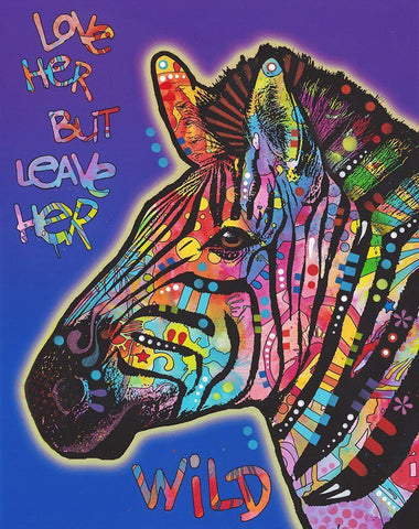 Leave Her Wild White Modern Wood Framed Art Print with Double Matting by Dean Russo Collection